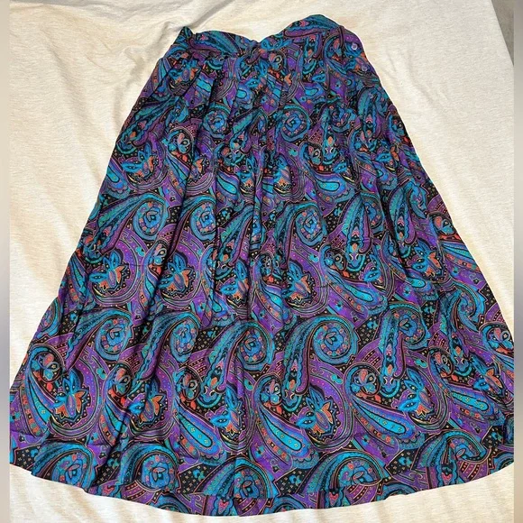 Paisley Vintage High Waist Skirt - Picture 1 of 6